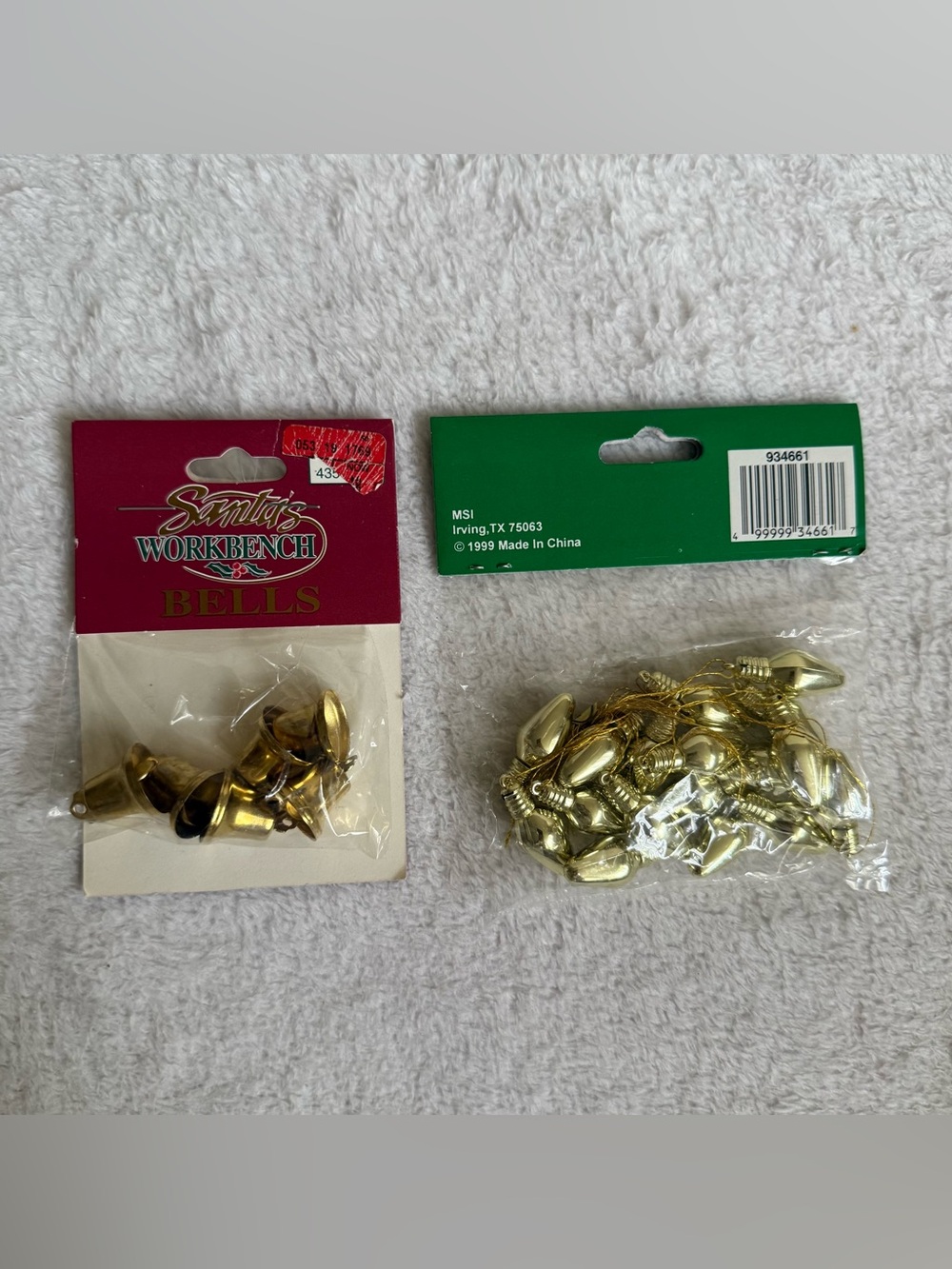 VINTAGE Gold Mini Bells - Pack of Decorative Holiday Bells